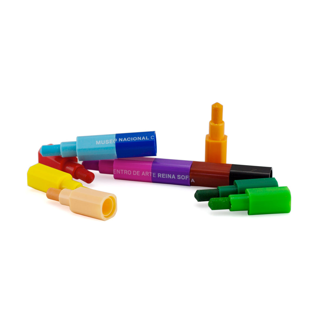 Reina Sofía logo coloured pencil