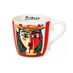Cargar imagen en el visor de la galería, Taza "Retrato de mujer con sombrero de borlas y blusa estampada"