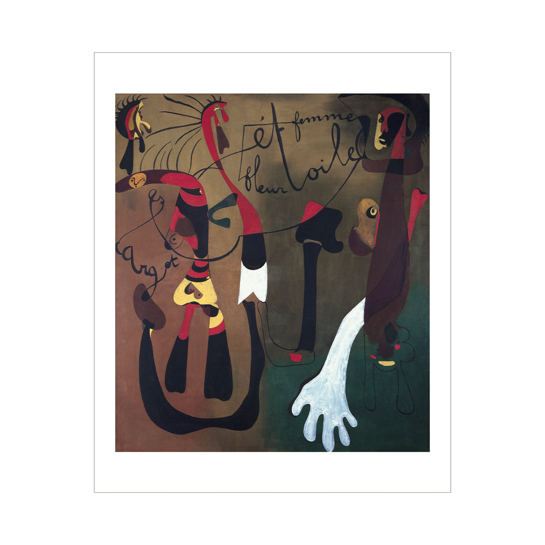 Lámina "Peinture (Escargot, femme, fleur, étoile)"