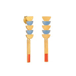 Load image into Gallery viewer, Red and blue long earrings "Somni"