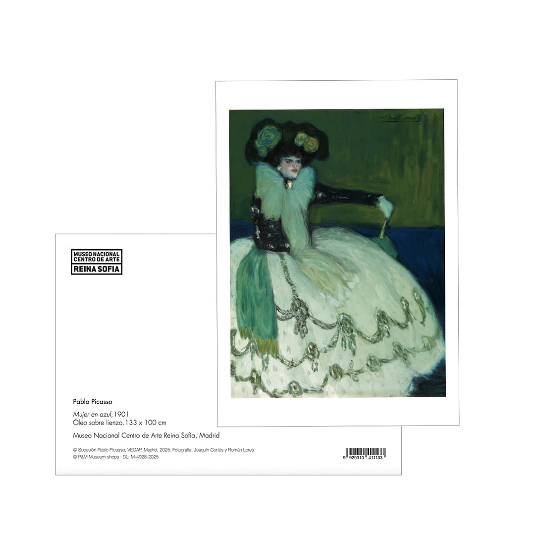 Postal "Mujer en azul"