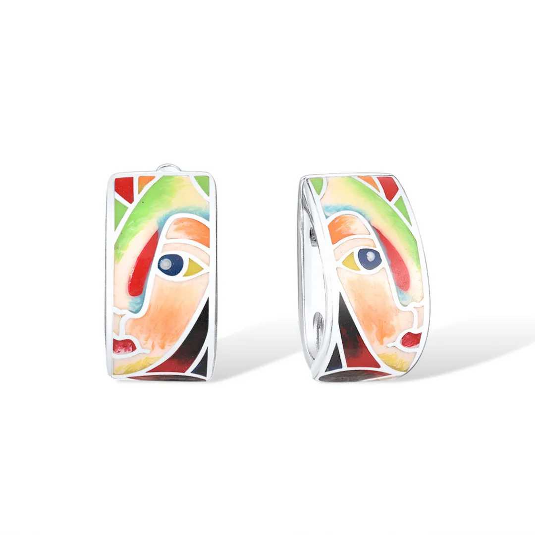 Pendientes cara cubista
