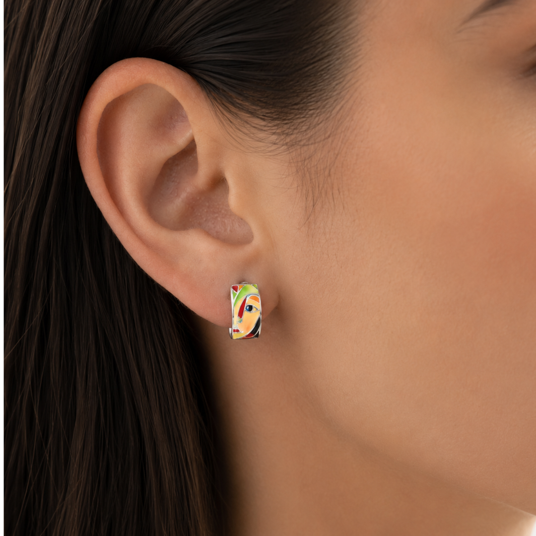 Pendientes cara cubista